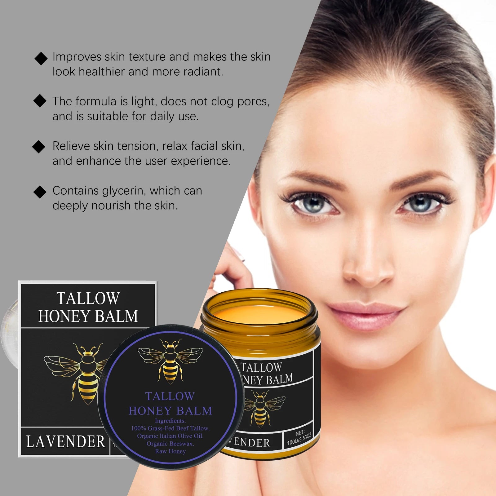 Grass-Fed Beef Tallow & Honey Face Cream