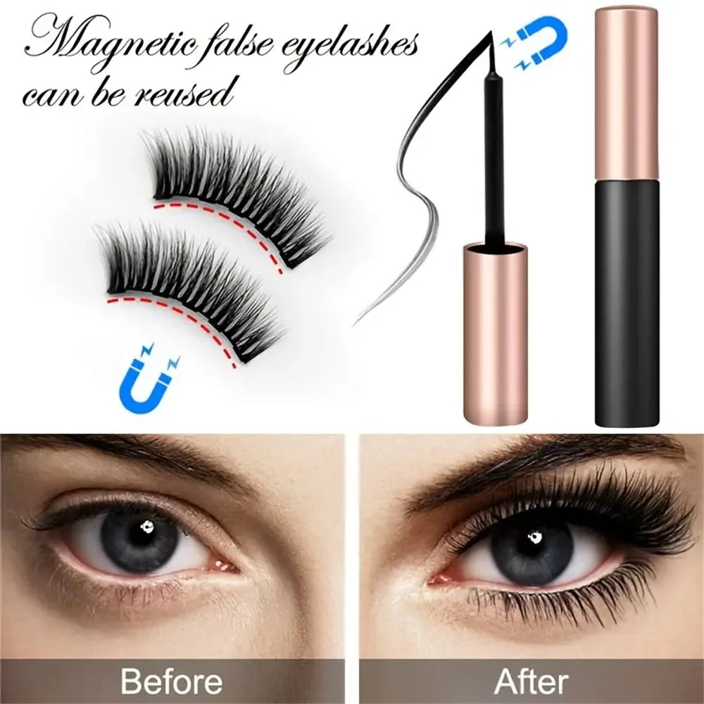 Magnetic Eyelashes & Eyeliner Kit – No Glue, Natural Look