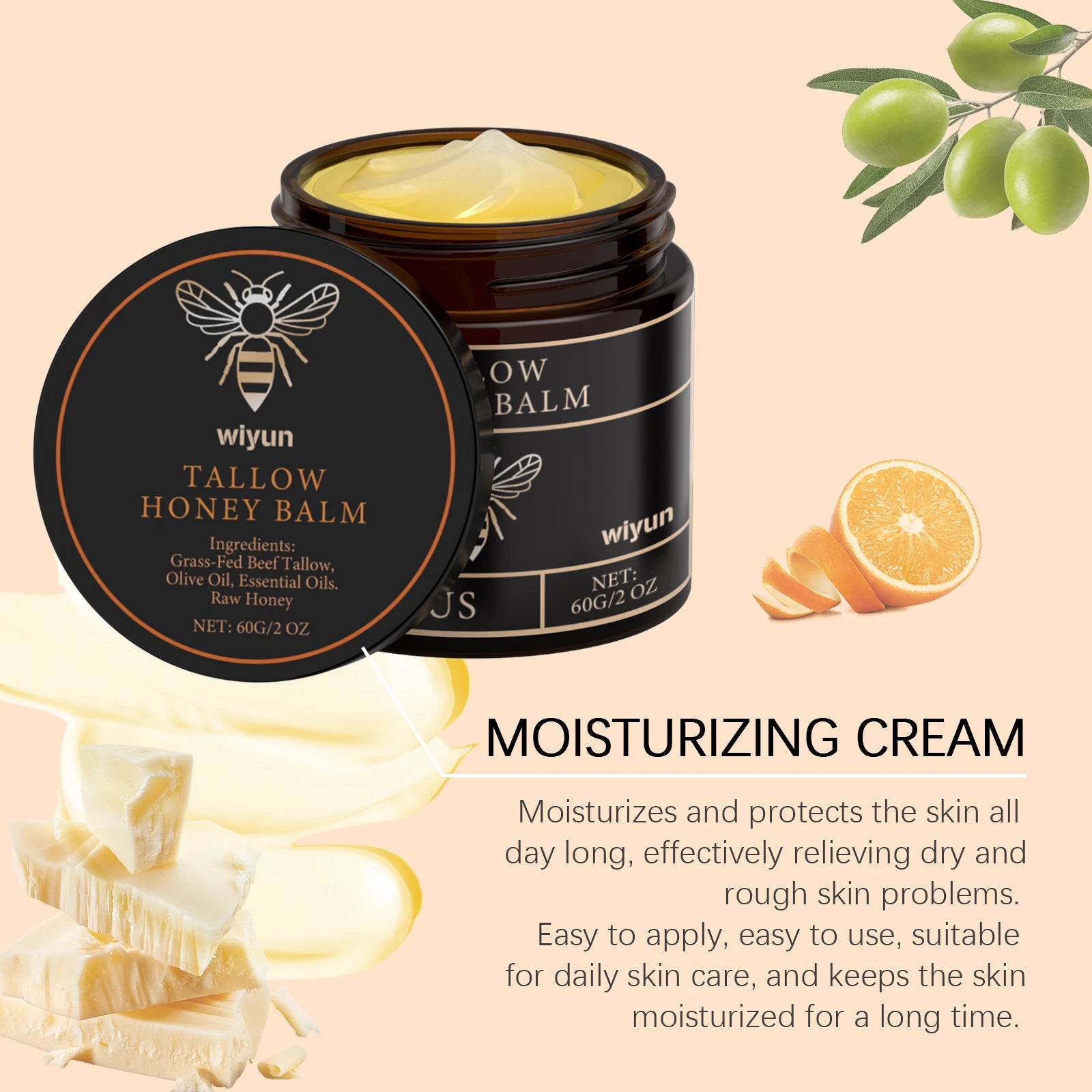 Beef Tallow Honey Moisturizing Cream