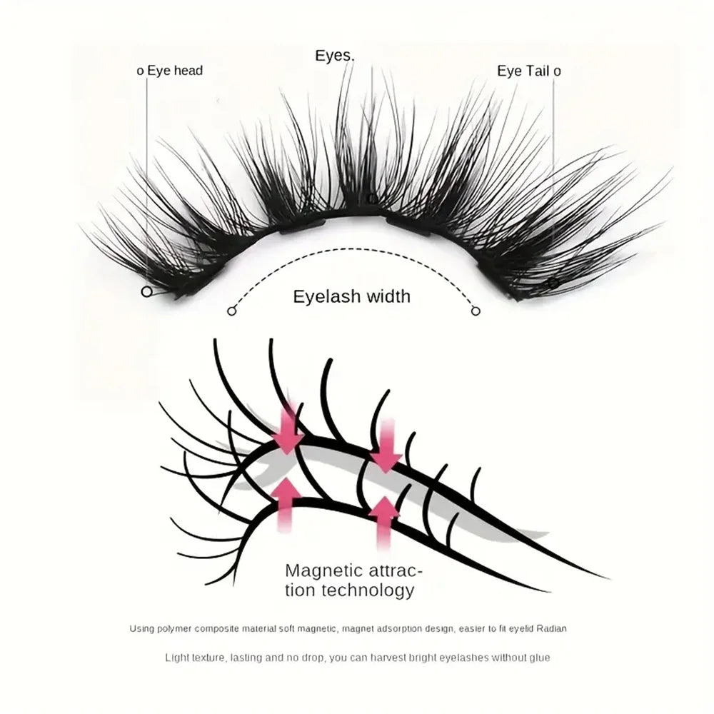 Magnetic Eyelashes & Eyeliner Kit – No Glue, Natural Look
