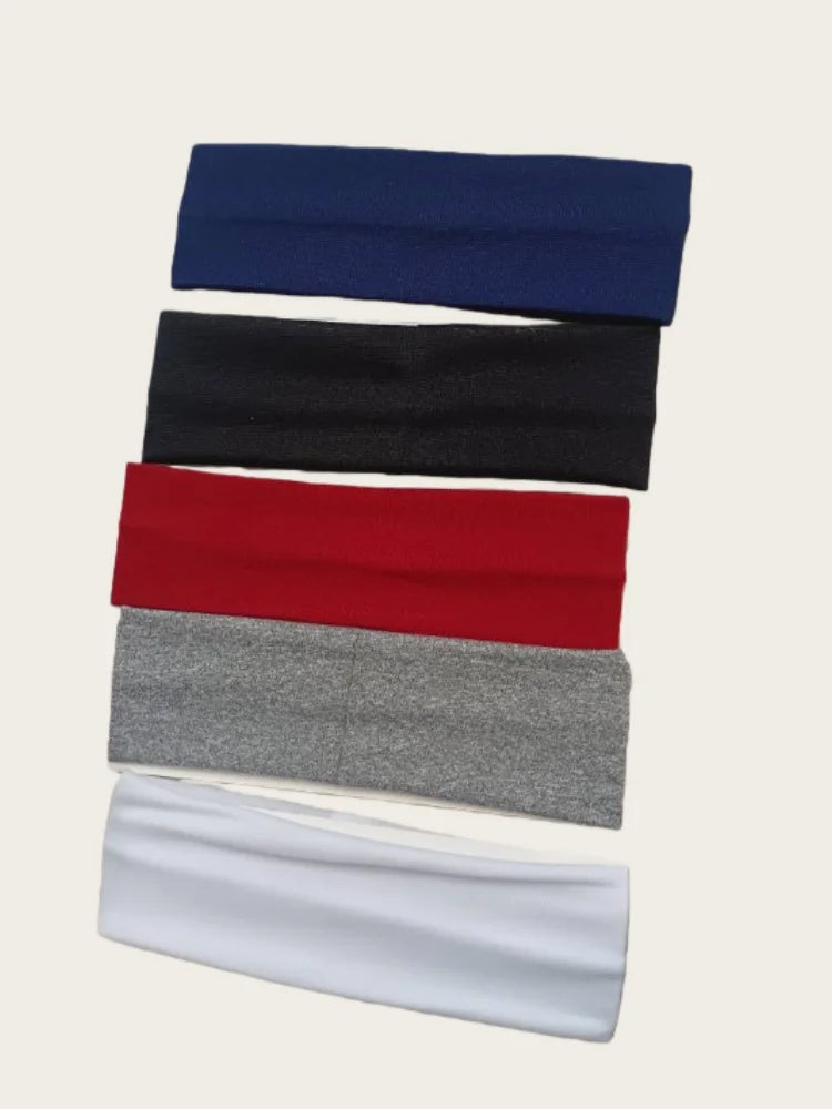 5 Pieces of Women's Headbands, Made of Elastic, Non-Slip Soft Cotton Fabric, Suitable for Sports Activities