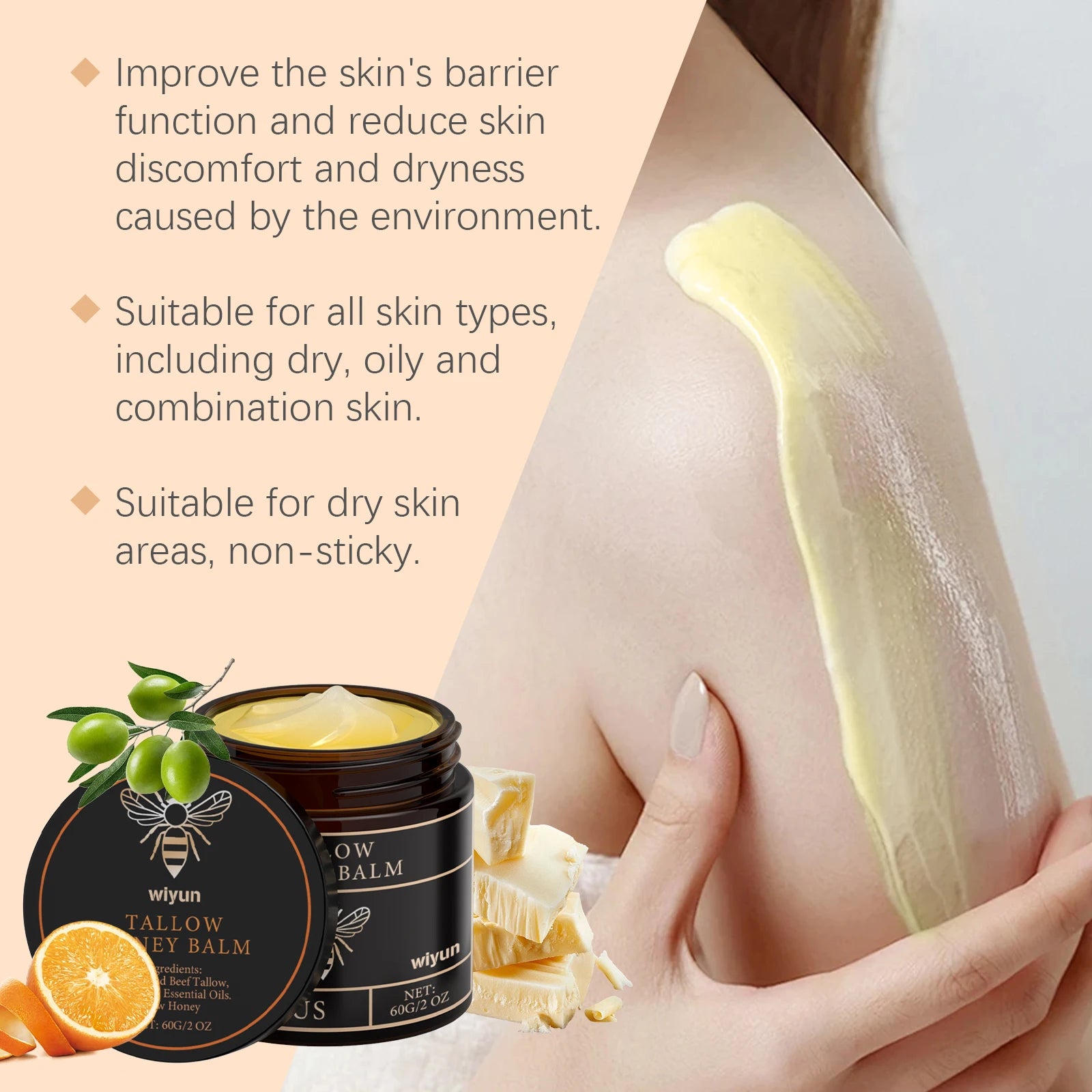 Beef Tallow Honey Moisturizing Cream
